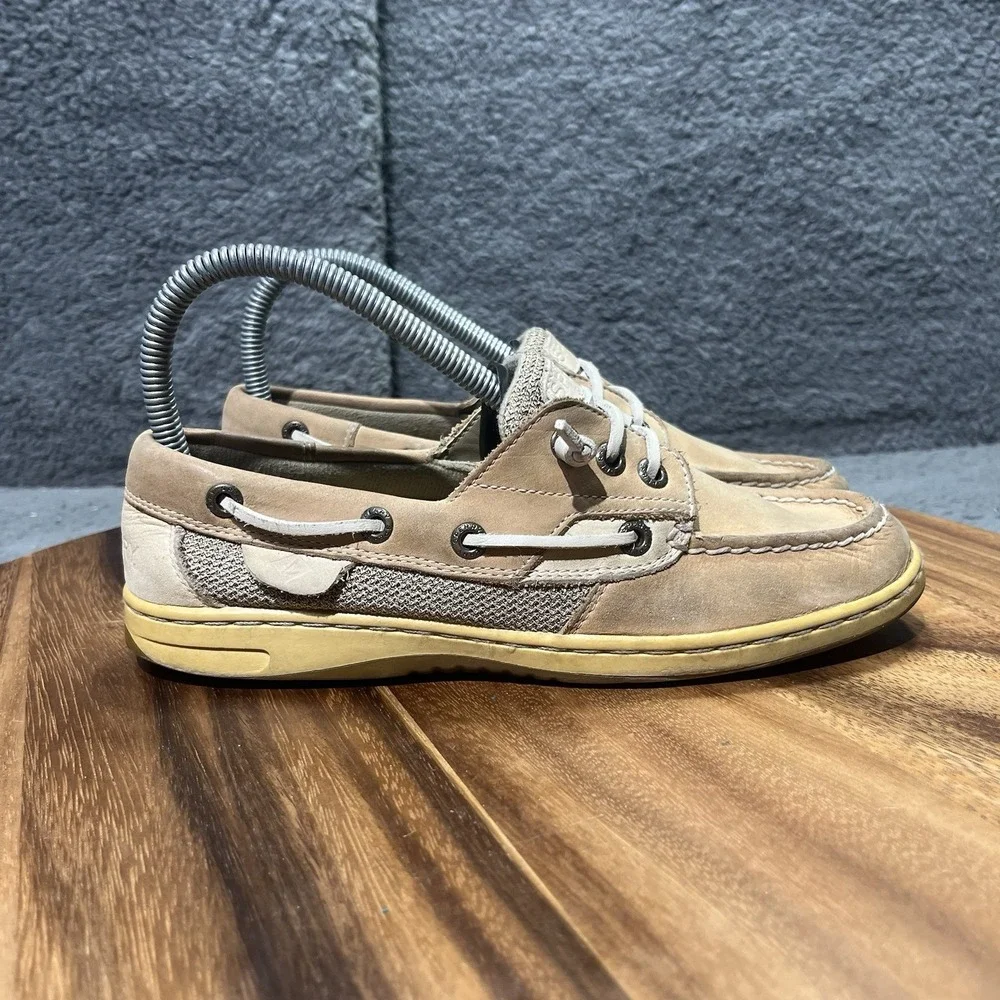 Sperry‎ Top Sider Shoes Womens 7 Songfish Linen Oat Boat Shoe STS 97405